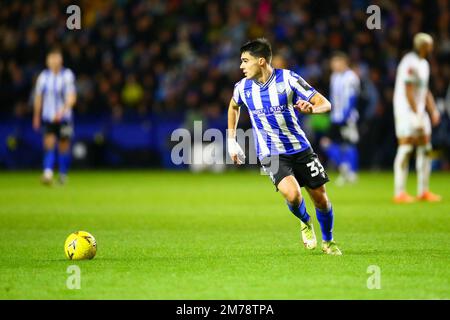 Hillsborough Stadium, Sheffield, England - 7th January 2023 Reece James (33) of Sheffield Wednesday - during the game Sheffield Wednesday v Newcastle United, Emirates FA Cup,  2022/23, Hillsborough Stadium, Sheffield, England - 7th January 2023 Credit: Arthur Haigh/WhiteRosePhotos/Alamy Live News Stock Photo