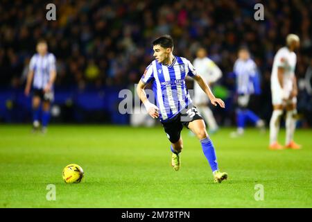 Hillsborough Stadium, Sheffield, England - 7th January 2023 Reece James (33) of Sheffield Wednesday - during the game Sheffield Wednesday v Newcastle United, Emirates FA Cup,  2022/23, Hillsborough Stadium, Sheffield, England - 7th January 2023 Credit: Arthur Haigh/WhiteRosePhotos/Alamy Live News Stock Photo