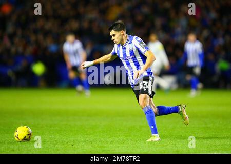 Hillsborough Stadium, Sheffield, England - 7th January 2023 Reece James (33) of Sheffield Wednesday - during the game Sheffield Wednesday v Newcastle United, Emirates FA Cup,  2022/23, Hillsborough Stadium, Sheffield, England - 7th January 2023 Credit: Arthur Haigh/WhiteRosePhotos/Alamy Live News Stock Photo