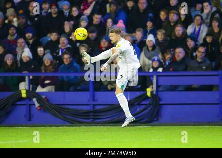 Hillsborough Stadium, Sheffield, England - 7th January 2023 Kieran Trippier (2) of Newcastle United - during the game Sheffield Wednesday v Newcastle United, Emirates FA Cup,  2022/23, Hillsborough Stadium, Sheffield, England - 7th January 2023 Credit: Arthur Haigh/WhiteRosePhotos/Alamy Live News Stock Photo