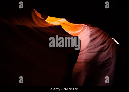 high contrast of light and shadow in antelope canyon Stock Photo