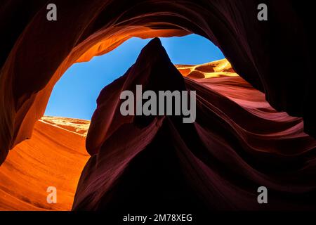 dark mountain in the antelope canyon Stock Photo