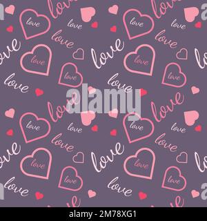Valentine's seamless pattern vector doodle background digital paper illustration for web and print Stock Vector