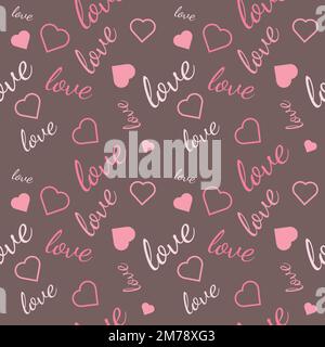 Valentine's seamless pattern vector doodle background digital paper illustration for web and print Stock Vector