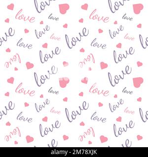 Valentine's seamless pattern vector doodle background digital paper illustration for web and print Stock Vector