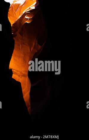 light in the cave of antelope canyon Stock Photo