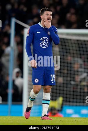 Manchester, UK. 8th Jan, 2023. Dejected Mason Mount of Chelsea during the The FA Cup match at the Etihad Stadium, Manchester. Picture credit should read: Andrew Yates/Sportimage Credit: Sportimage/Alamy Live News Stock Photo