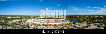 davie, FL, USA - January 6, 2022: Aerial panorama photo Target Davie Stock Photo