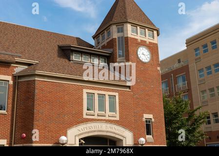 Naperville, Illinois- United States- September 15th, 2022: Exterior of the Naperville Town Clerk building  in downtown Naperville, Illinois. Stock Photo