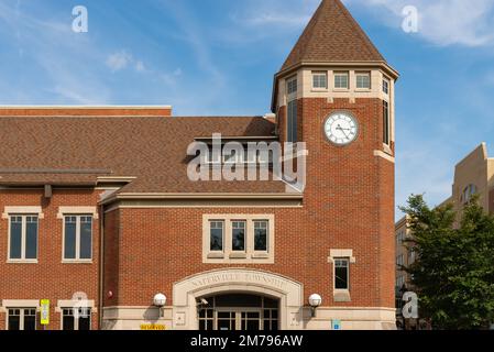 Naperville, Illinois- United States- September 15th, 2022: Exterior of the Naperville Town Clerk building  in downtown Naperville, Illinois. Stock Photo