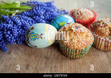 Easter baking. Mazurkas and Easter cakes. The work of a confectioner Stock Photo
