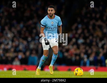 Manchester, UK. 8th Jan, 2023. Riyad Mahrez of Manchester City during the The FA Cup match at the Etihad Stadium, Manchester. Picture credit should read: Andrew Yates/Sportimage Credit: Sportimage/Alamy Live News Stock Photo