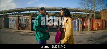 RELEASE DATE: March 31, 2023. TITLE: Rye Lane. STUDIO: BBC Films. DIRECTOR: Raine Allen Miller. PLOT: Two youngsters reeling from bad breakups who connect over an eventful day in South-London. STARRING: DAVID JONSSON, VIVIAN OPARAH as Yas. (Credit Image: © BBC Films/Entertainment Pictures) Stock Photo