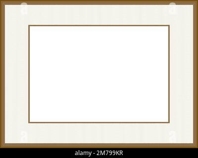 Elegant picture frame with passe-partout. Brown classic border, guilloche line art pattern. Abstract design. Vector template. White background. EPS10 Stock Vector