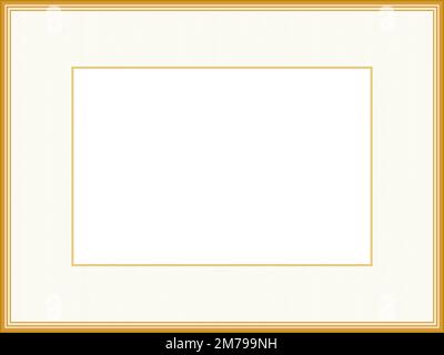 Light brown frame with passe-partout. Classic border, guilloche line art pattern. Abstract design. Vector template A4. White background. EPS10 Stock Vector