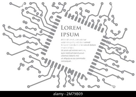 Inclined, turned, tilted Background in PCB-layout style with empty space for your text Stock Vector