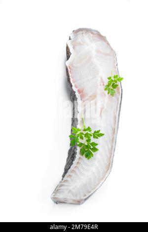 Wolf Fish Fillets Sea Wolf - Fish Fillet on white Background Stock Photo - Alamy