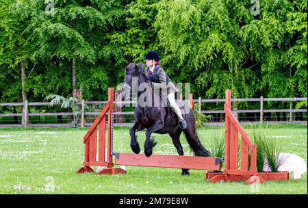 The 2017 Inchcoonans Equestrian Premier Competition Yard & Livery Facility near Errol, a small historical village in Perth & Kinross, Scotland Stock Photo