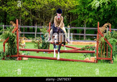 The 2017 Inchcoonans Equestrian Premier Competition Yard & Livery Facility near Errol, a small historical village in Perth & Kinross, Scotland Stock Photo