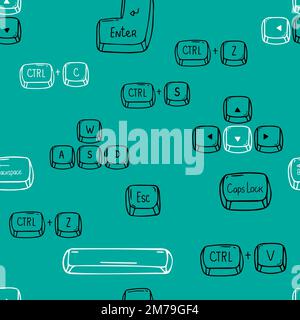 Computer keyboard background seamless. Abstract vector pattern texture ...