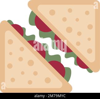 Airport sandwich icon flat vector. Airline food. Airplane meal isolated Stock Vector