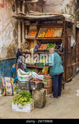 CAIRO, EGYPT - JANUARY 26, 2019: Fruit and vegetable stall in Cairo, Egypt Stock Photo