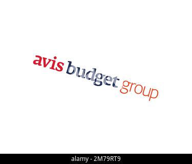 Avis Budget Group, rotated logo, white background B Stock Photo