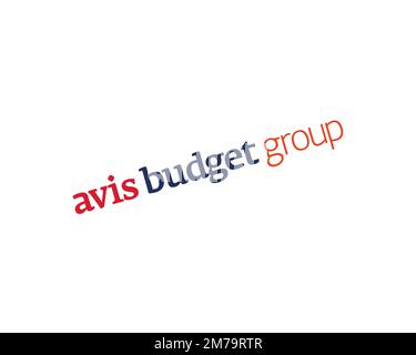 Avis Budget Group, rotated logo, white background Stock Photo