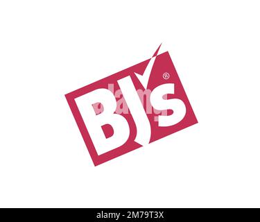 BJ's Wholesale Club, Rotated Logo, White Background Stock Photo