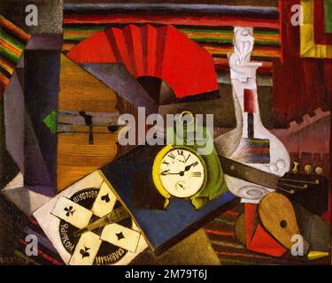 The Alarm Clock, 1914. Painting by Diego Rivera Stock Photo