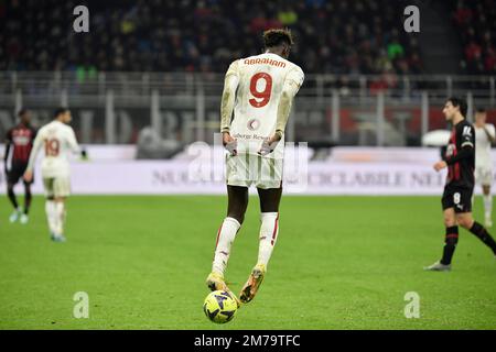 Milano, Italy. 08th Jan, 2023. Tammy Abraham of AS Roma during the Serie A football match between AC Milan and AS Roma at San Siro stadium in Milano (Italy), January 8th 2023. Photo Andrea Staccioli/Insidefoto Credit: Insidefoto di andrea staccioli/Alamy Live News Stock Photo