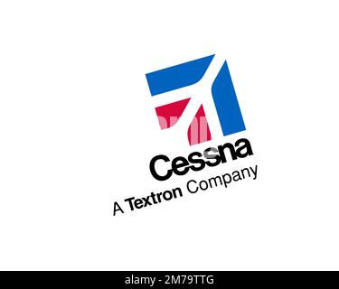 Cessna, rotated logo, white background Stock Photo