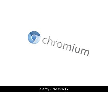 Chromium OS, rotated logo, white background B Stock Photo