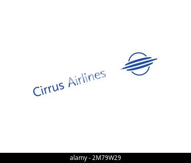 Cirrus Airline, rotated logo, white background Stock Photo