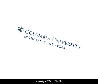 Columbia University, Rotated Logo, White Background B Stock Photo