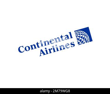 Continental Airline, rotated logo, white background Stock Photo