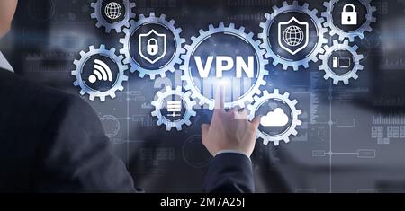 VPN virtual private network proxy and ssl concept Stock Photo