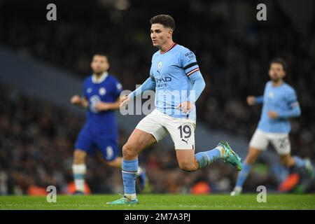 Etihad Stadium, Manchester, UK. 8th Jan, 2023. FA Cup Football, Manchester City versus Chelsea; Julian Alvarez of Manchester City Credit: Action Plus Sports/Alamy Live News Stock Photo