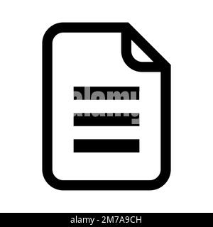 Document file icon line isolated on white background. Black flat thin icon on modern outline style. Linear symbol and editable stroke. Simple and pixe Stock Vector