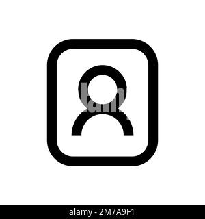 User account icon line isolated on white background. Black flat thin icon on modern outline style. Linear symbol and editable stroke. Simple and pixel Stock Vector