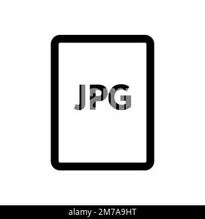 JPG file icon line isolated on white background. Black flat thin icon on modern outline style. Linear symbol and editable stroke. Simple and pixel per Stock Vector