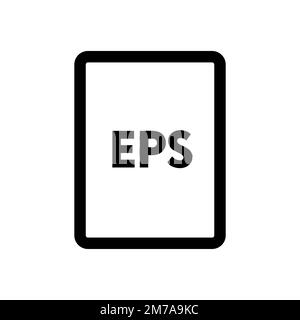 EPS file icon line isolated on white background. Black flat thin icon on modern outline style. Linear symbol and editable stroke. Simple and pixel per Stock Vector