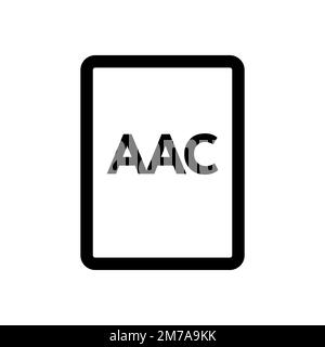 AAC file icon line isolated on white background. Black flat thin icon on modern outline style. Linear symbol and editable stroke. Simple and pixel per Stock Vector