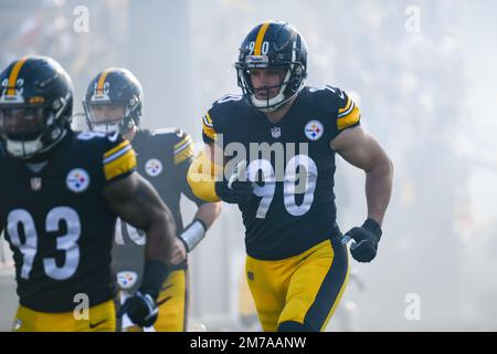 T.J. Watt #90 Pittsburgh Steelers 2023-24 Black Print Jsy Fanmade All Size