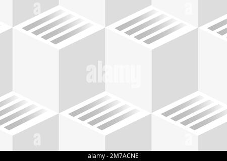 White cubic background design vector Stock Vector