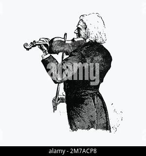 Vintage violinist illustration vector Stock Vector