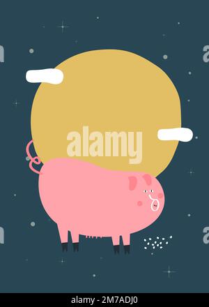 Year of the pig vector Stock Vector