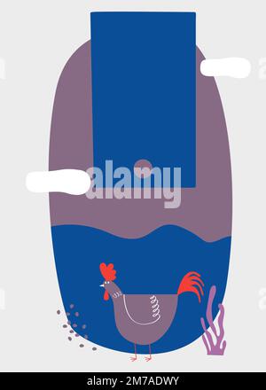 Year of the rooster vector Stock Vector