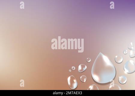 Transparent water drops background vector Stock Vector