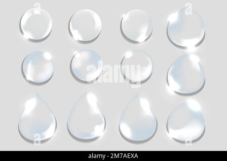 Various shapes of water drops vector Stock Vector